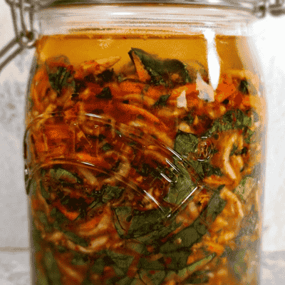 Squash and Kohlrabi kimchi